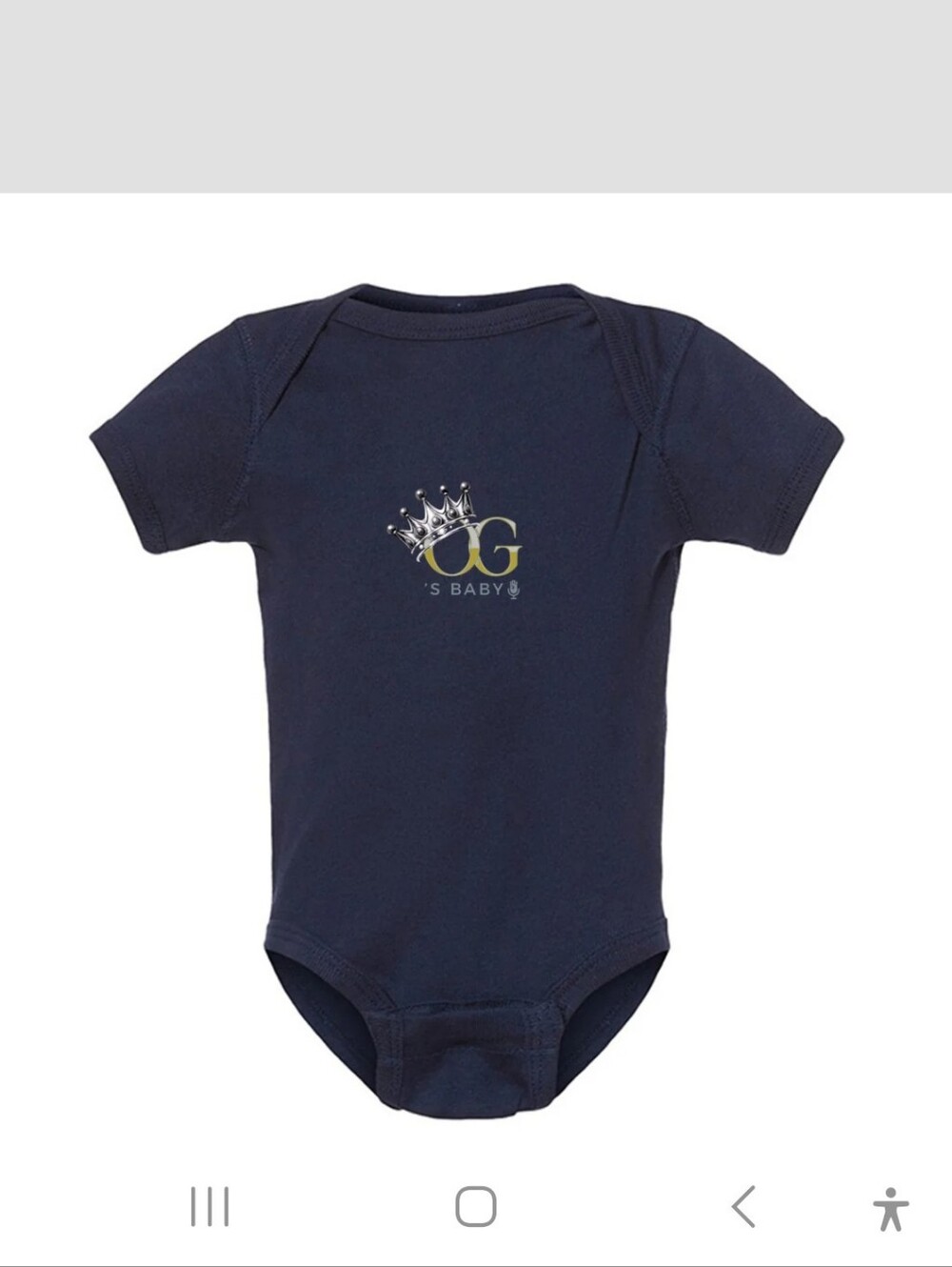 Navy Short-Sleeve One-Piece Bodysuit